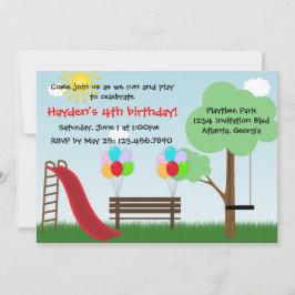 Invitación de la fiesta de cumpleaños del parque