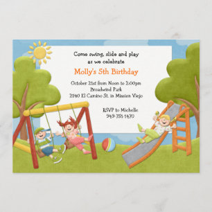 Invitación de la fiesta de cumpleaños del parque