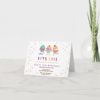 Invitación de la fiesta de cumpleaños del patinaje