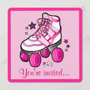 Invitación de la fiesta de cumpleaños del patinaje