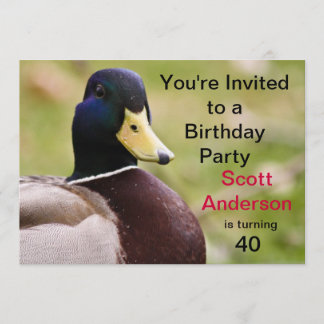 Invitación de la fiesta de cumpleaños del pato