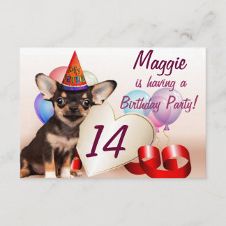 Invitación de la fiesta de cumpleaños del perro de