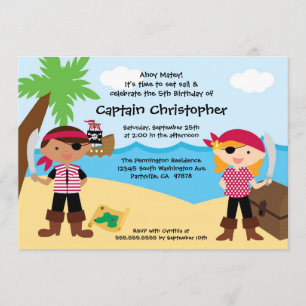 Invitación de la fiesta de cumpleaños del pirata