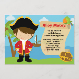Invitación de la fiesta de cumpleaños del pirata