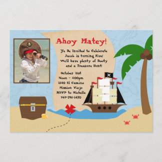 Invitación de la fiesta de cumpleaños del pirata