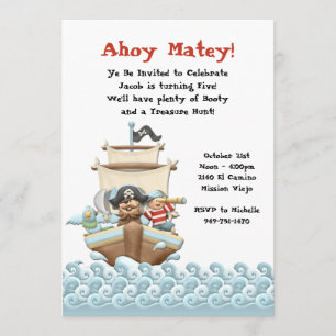 Invitación de la fiesta de cumpleaños del pirata
