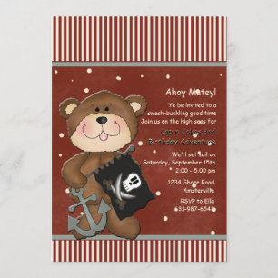 Invitación de la fiesta de cumpleaños del pirata