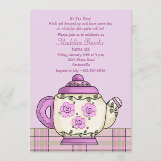 Invitación de la fiesta de cumpleaños del té de