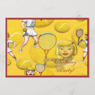 Invitación de la fiesta de cumpleaños del tenis