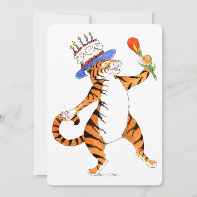 Invitación de la fiesta de cumpleaños del tigre (Anverso)