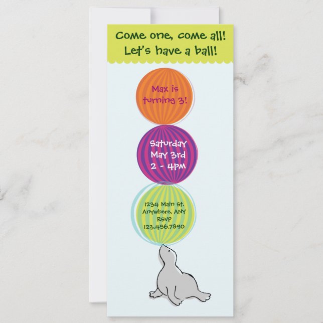 Invitación de la fiesta de cumpleaños del top (Anverso)