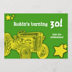 Invitación de la fiesta de cumpleaños del tractor:
