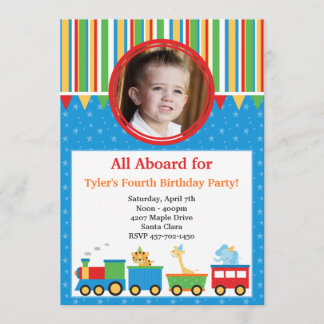 Invitación de la fiesta de cumpleaños del tren