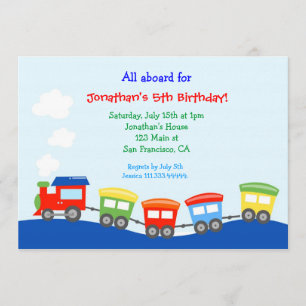 Invitación de la fiesta de cumpleaños del tren