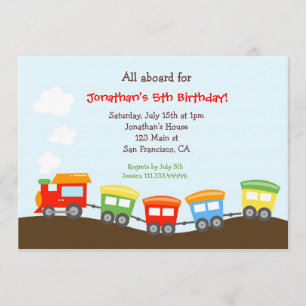 Invitación de la fiesta de cumpleaños del tren