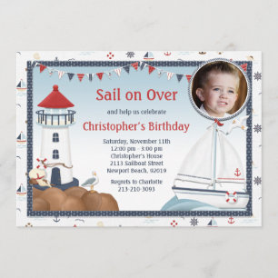 Invitación de la fiesta de cumpleaños del velero