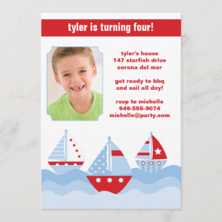 Invitación de la fiesta de cumpleaños del velero