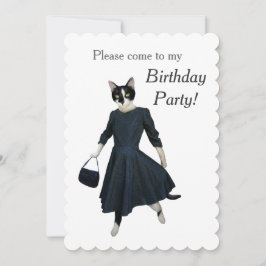 Invitación de la fiesta de cumpleaños del vestido