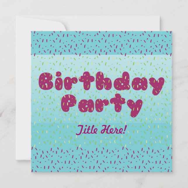 Invitación de la fiesta de cumpleaños - para los (Anverso)