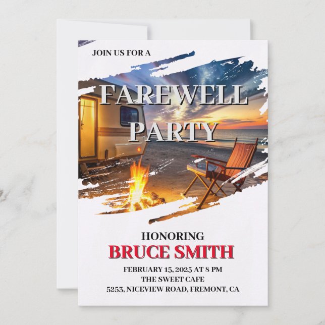 Invitación de la fiesta de despedida (Anverso)