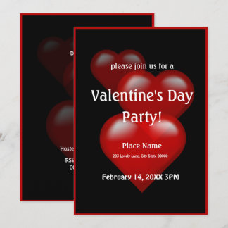 Invitación de la fiesta de El día de San Valentín