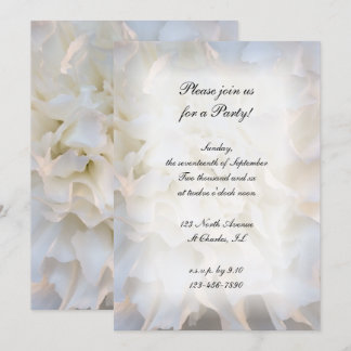 Invitación de la fiesta de Floral blanca en todas 