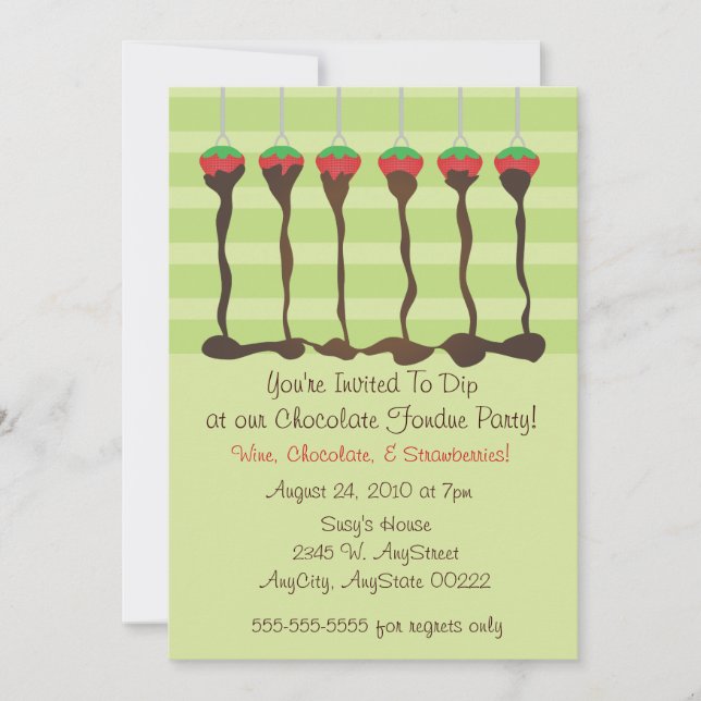 Invitación de la fiesta de Fondue (Anverso)