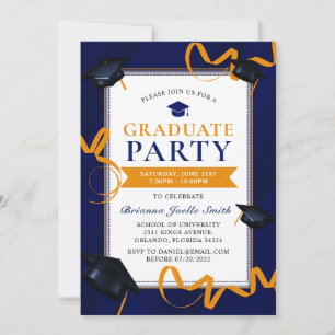 Invitación de la fiesta de Gorras de Graduación Az