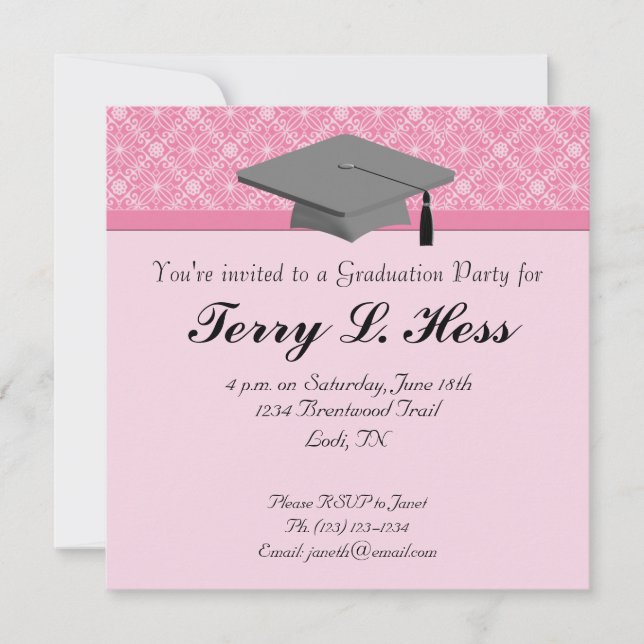 Invitación de la fiesta de graduación (Anverso)