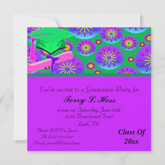 Invitación de la fiesta de graduación (Anverso)