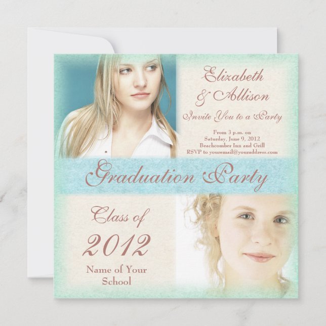 Invitación de la fiesta de graduación a partir de (Anverso)