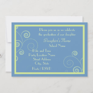Invitación De La Fiesta De Graduación Azul