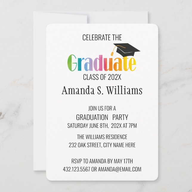 Invitación de la fiesta de graduación de Black Gra (Anverso)
