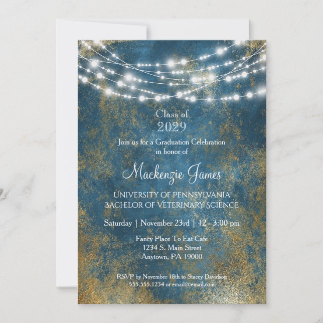 Invitación de la fiesta de graduación de Blue Gold (Anverso)