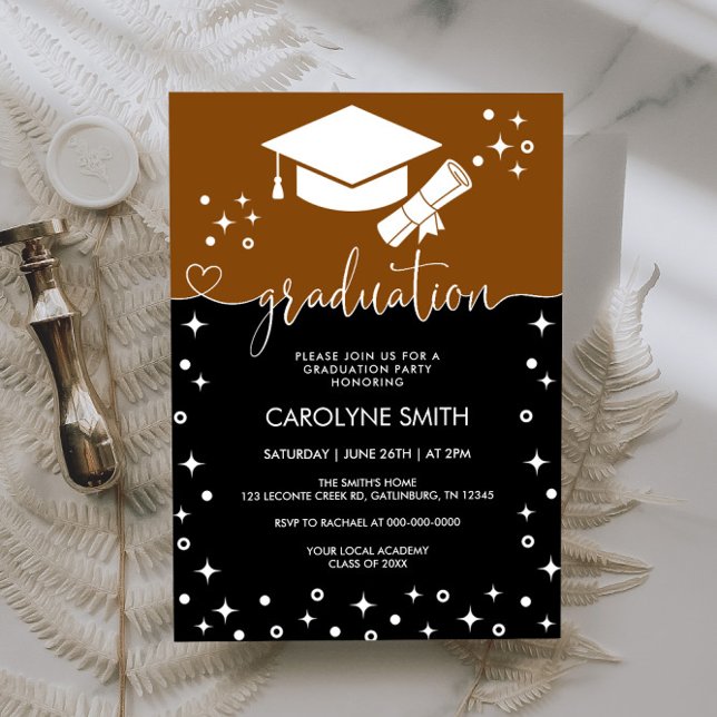 Invitación de la fiesta de graduación de caligrafí (Subido por el creador)