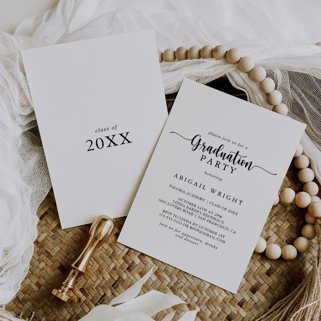 Invitación de la fiesta de graduación de caligrafí (Subido por el creador)