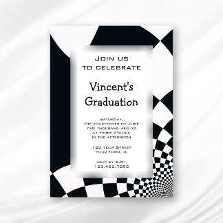 Invitación de la fiesta de graduación de cheques n