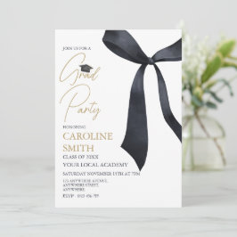 Invitación de la fiesta de graduación de cinta neg
