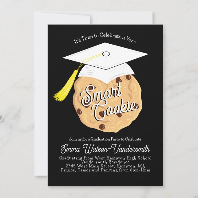 Invitación de la fiesta de graduación de cookie in (Anverso)