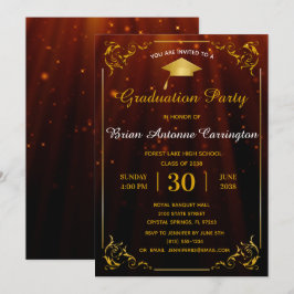 Invitación de la fiesta de graduación de cuadros c