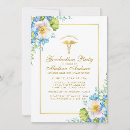 Invitación de la fiesta de graduación de floral az
