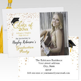 Invitación de la fiesta de graduación de foto de B