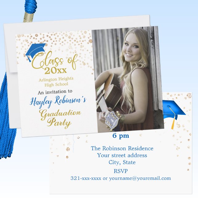 Invitación de la fiesta de graduación de foto de B (Subido por el creador)