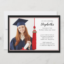 Invitación de la fiesta de graduación de fotos de 