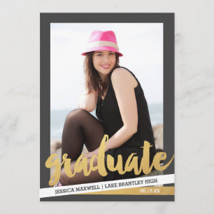 Invitación de la fiesta de graduación de fotos en 