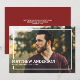 Invitación de la fiesta de graduación de fotos en 