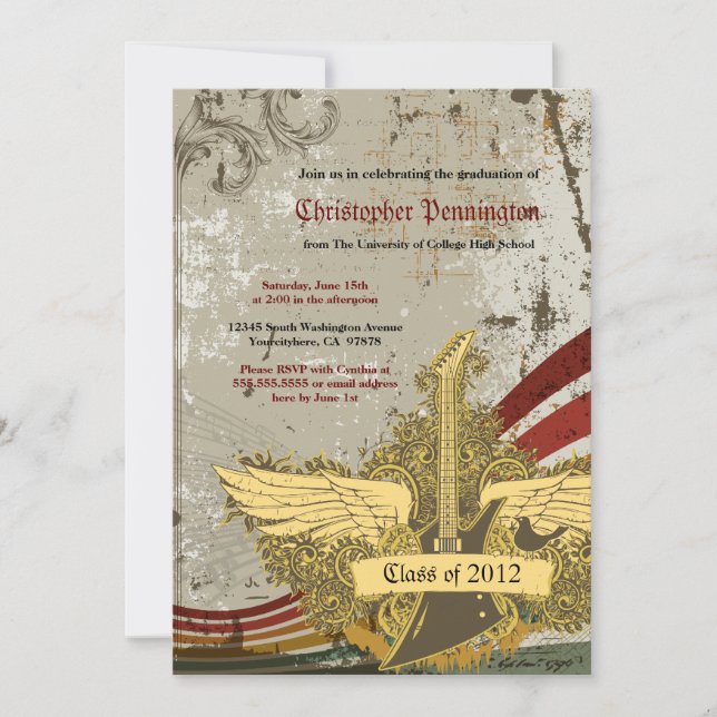 Invitación de la fiesta de graduación de la (Anverso)