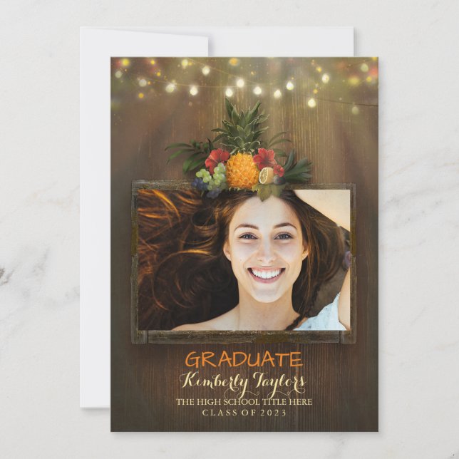 Invitación de la fiesta de graduación de la foto (Anverso)