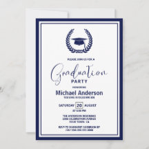 Invitación de la fiesta de graduación de la fronte