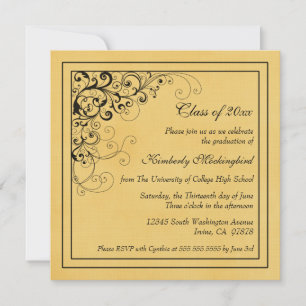 Invitación de la fiesta de graduación de los giros